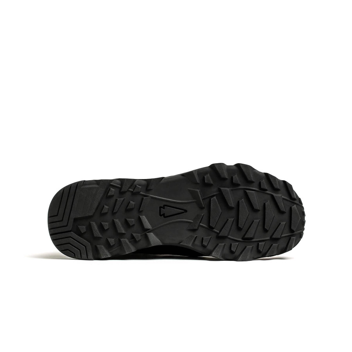 GORUCK rugged black rucking shoe sole with deep tread and arrowhead logo