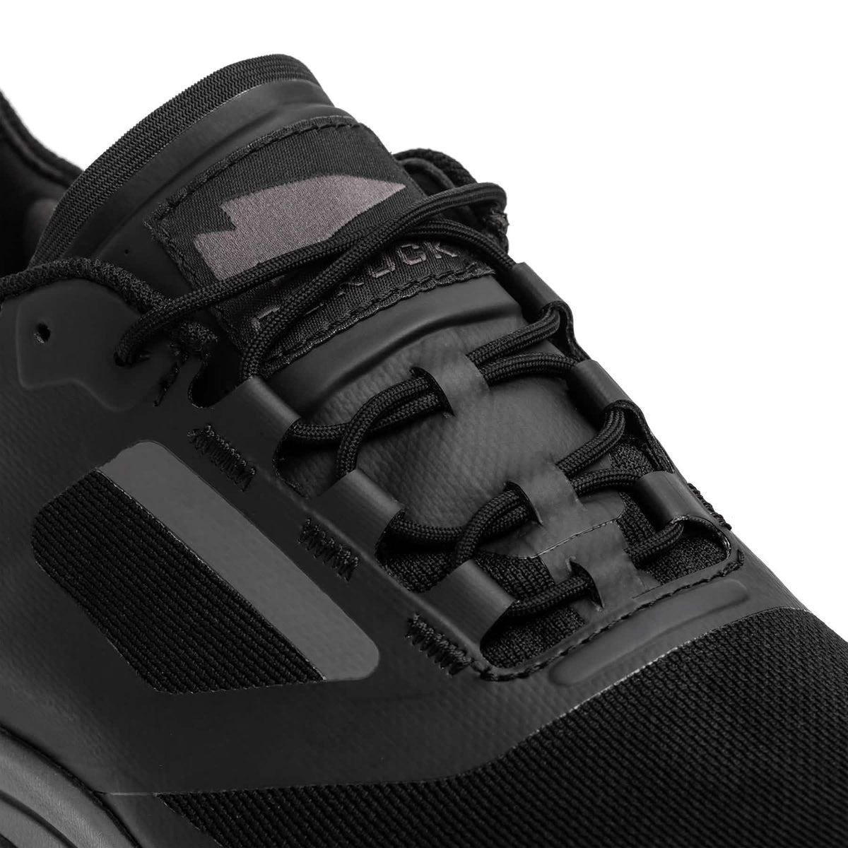 GORUCK black rucking shoe close-up showing rugged laces and durable material