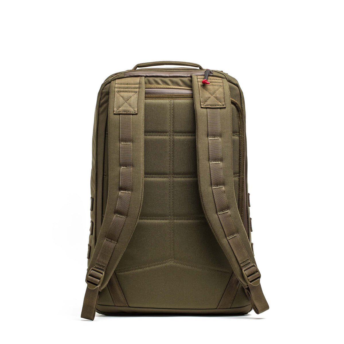 The GR2 - Cordura in olive green is shown from the back, featuring padded shoulder straps and a top handle—ideal as a Special Forces backpack or carry-on travel bag.