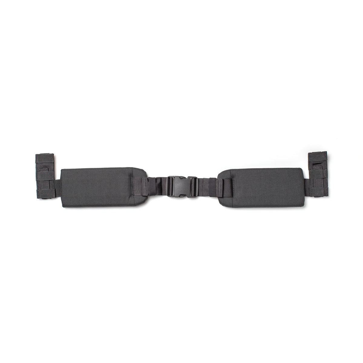 The Padded Hip Belt, essential for rucksack comfort, features a central buckle and side straps, shown flat on a white background. It enhances support and comfort during rucking.
